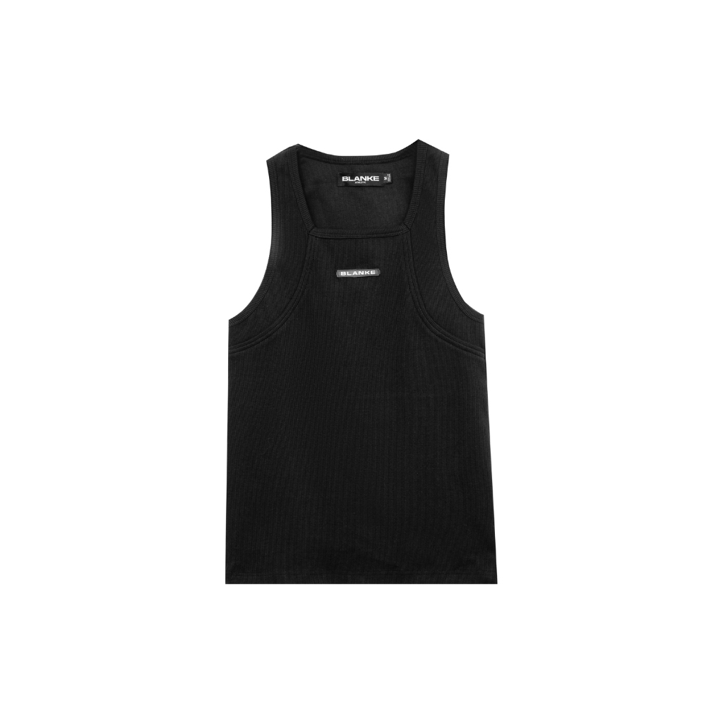 BLANKESPACE Áo Thể Thao SQUARE TANKTOP Vải Cotton Co Giãn Tốt Nam Nữ Unisex Màu Đen Trắng