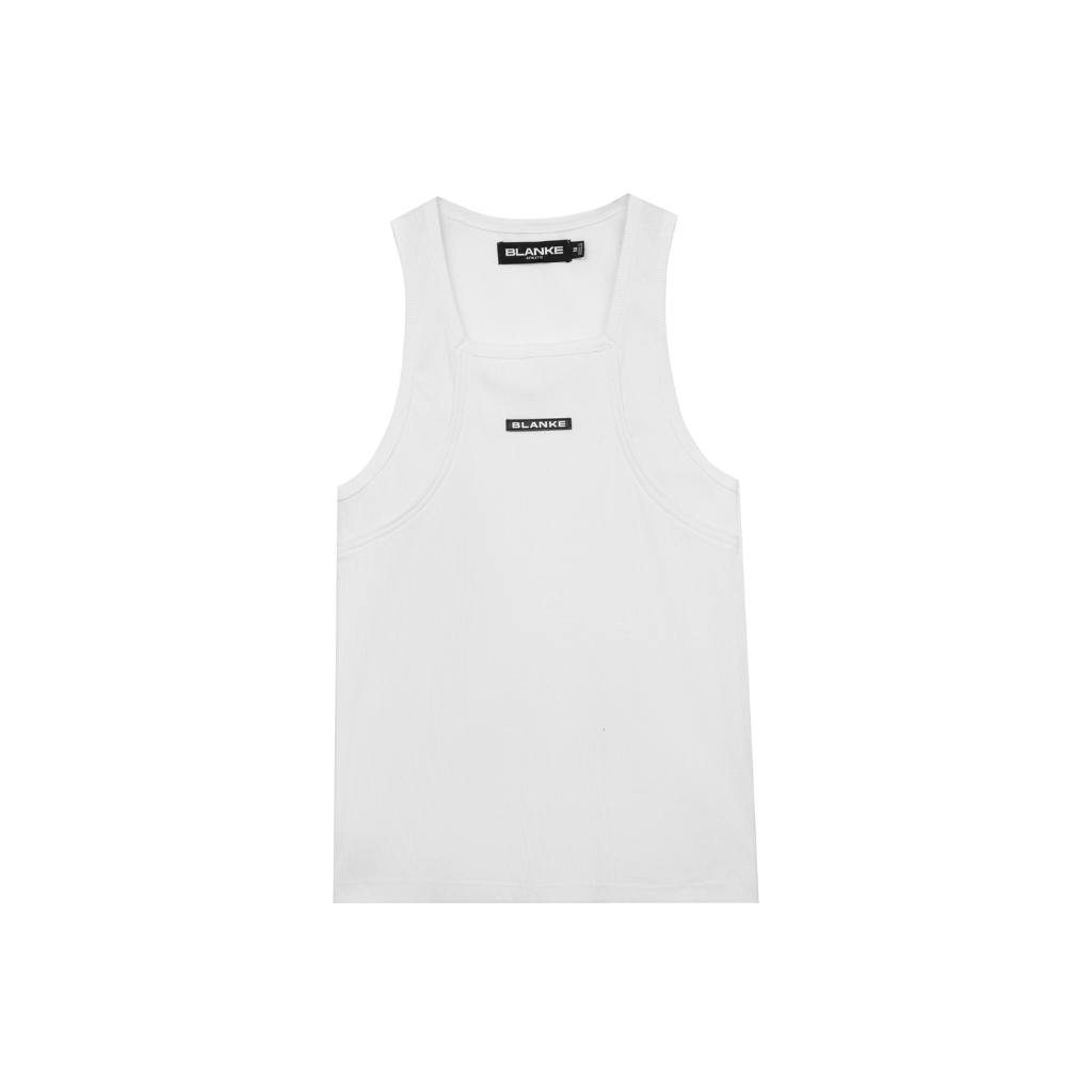 BLANKESPACE Áo Thể Thao SQUARE TANKTOP Vải Cotton Co Giãn Tốt Nam Nữ Unisex Màu Đen Trắng