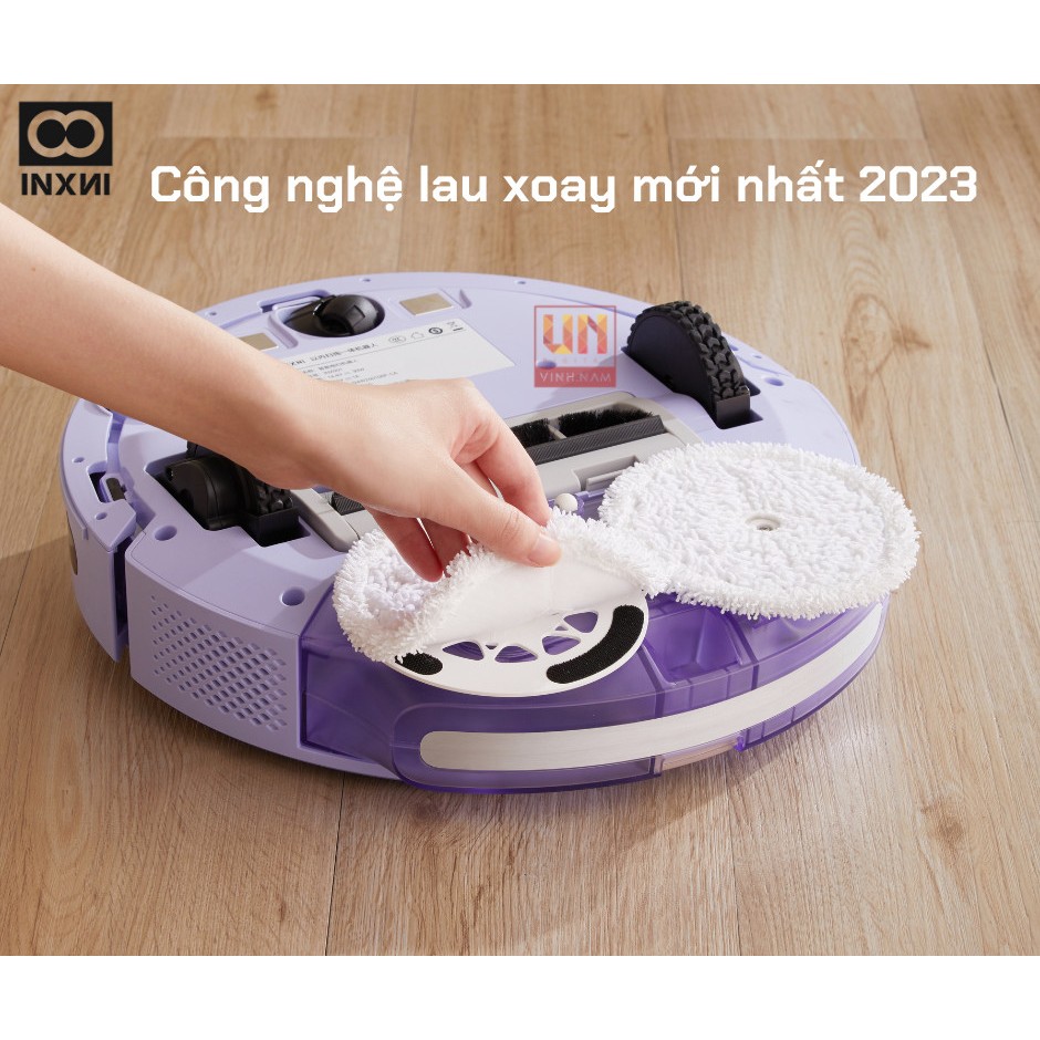 Robot hút bụi lau nhà INXNI X3, Robot hút bụi lau xoay 360, Phiên bản Quốc tế, Phần mềm Tiếng việt model 2023