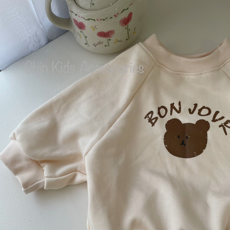 Bộ sweater vải nỉ bông mềm mại cho bé