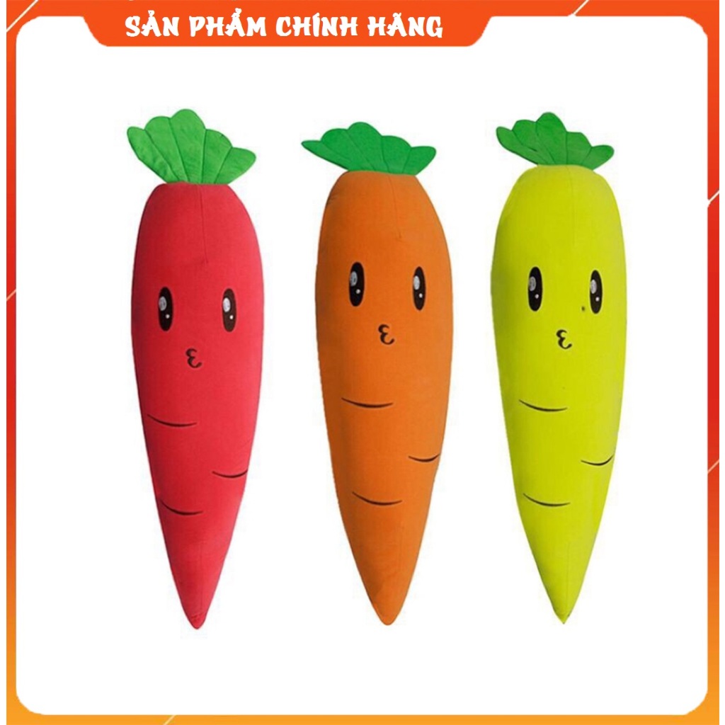 Gối ôm hometex hình củ cà rốt, thú nhồ bông dành cho bé trai và gái