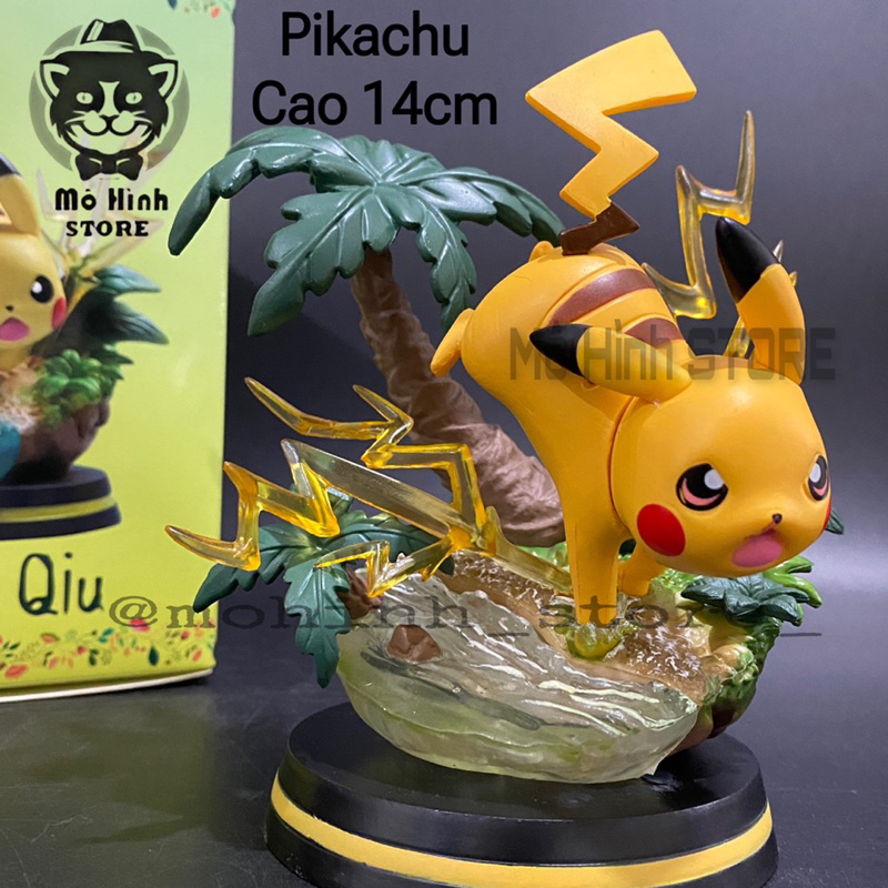 🔥Mô Hình Pokemon Pikachu - Cao 14cm - nặng 300gram - Pokemon - Bộ Pokemon - Có Vỏ Hộp màu màu
