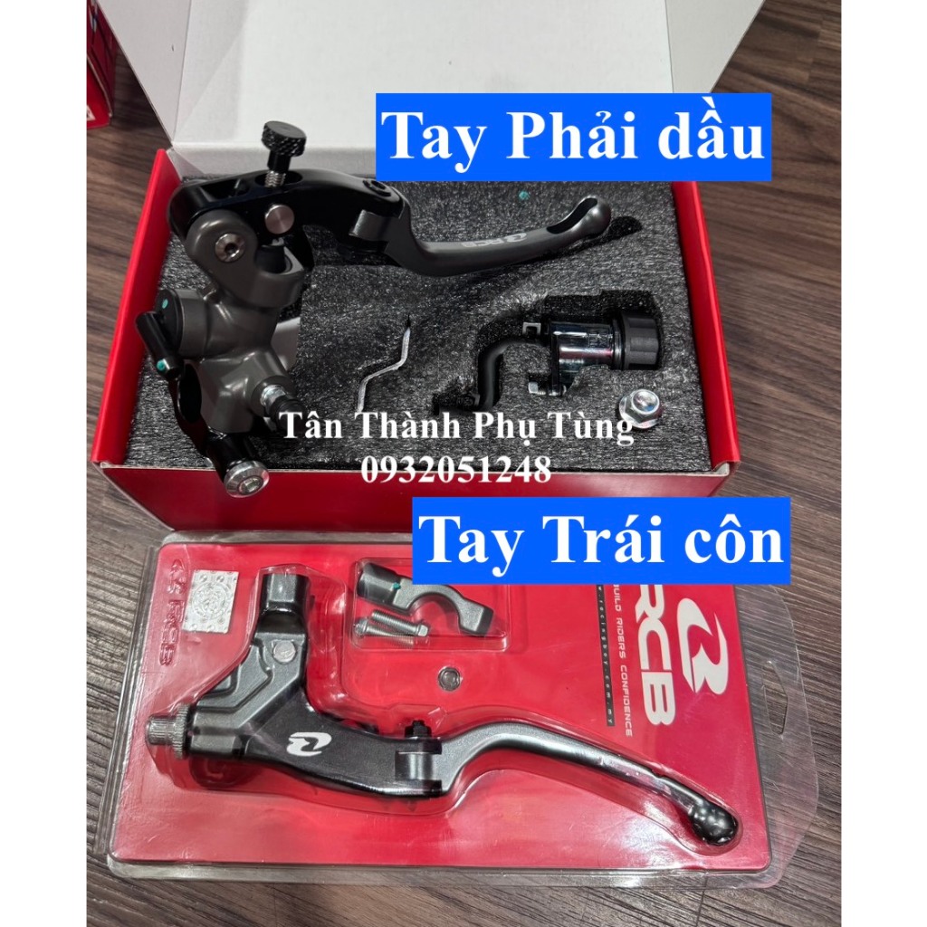 Tay thắng RCB S1 17mm màu xám bình dầu rời: Tay côn Trái, Tay dầu Trái/Phải