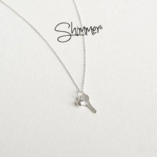 Dây Chuyền Nữ Bạc 925 Cao Cấp SHIMMER SILVER KEY HEART Thiết Kế Mặt Hình Trái Tim & Chìa Khóa Lồng Ghép Ý Nghĩa