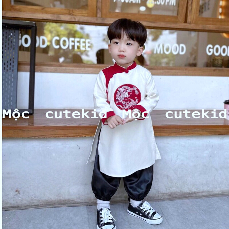 Bộ áo dài cho bé trai đi chơi Lễ Tết - HÌNH THẬT - set áo dài cho bé trai đi chơi Lễ Tết, Lễ Hội, tiệc tùng
