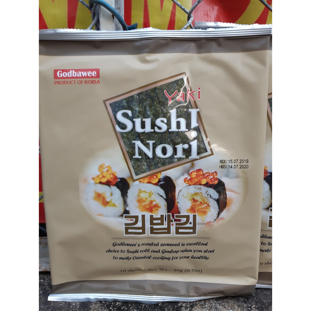 Rong biển cuộn cơm Yaki Shushi Nori Godbawee 20g