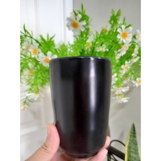 Ly nhựa Melamine kiểu cao Nhám đen cao 11cm