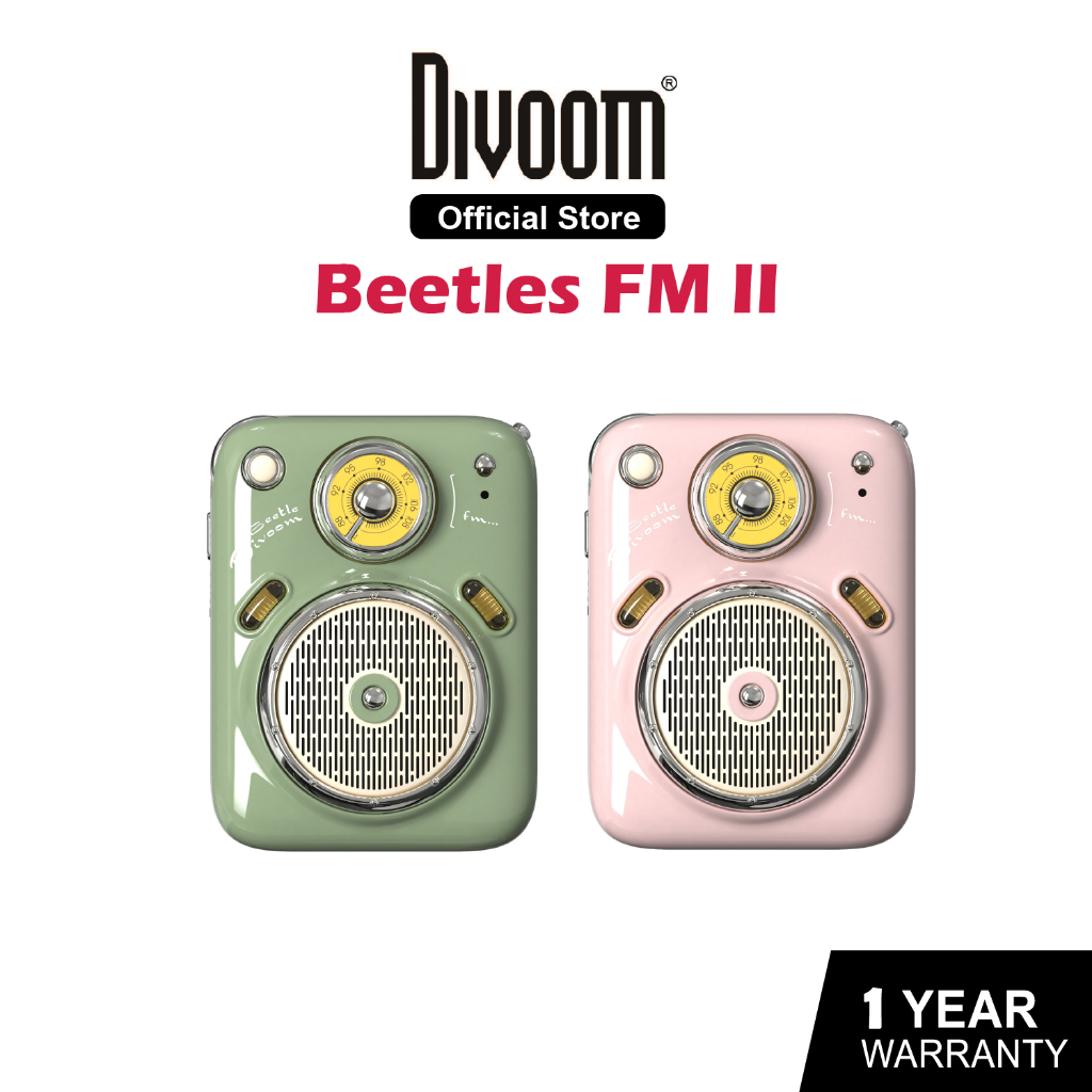 Loa Bluetooth Divoom-Beetles-FM II bản nâng cấp -Thiết kế siêu nhỏ, cổ điển, tích hợp FM radio và thẻ nhớ