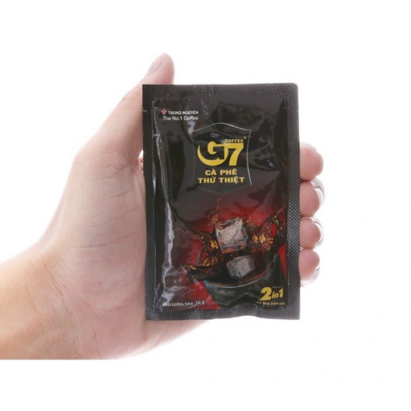 Caphe đen hòa tan không đường G7 Trung Nguyên hộp 15 gói 2g