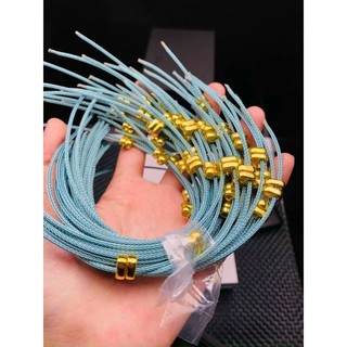 Vòng tay dây cước nhỏ 2mm khóa vàng không đen rỉ