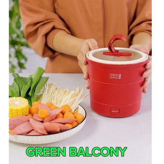Nồi lẩu điện mini đa năng, Ca nấu mì Lebenlang chống dính , cốc ăn lẩu Cô Đơn dung tích 1.1L