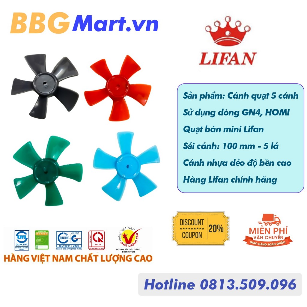 Cánh quạt mini Lifan gn4 (sữ dụng cho quạt bàn mini GN-4 và Homi