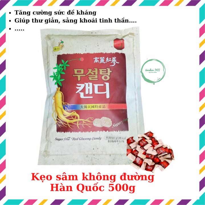 Kẹo sâm hàn quốc không đường 500g