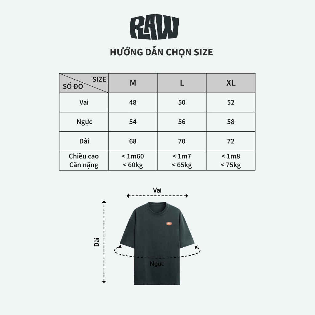 Áo thun Raw basic thêu vải thun cotton thoáng mát 4 chiều ArrowShop