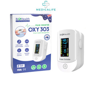 Máy đo oxy trong máu spo2 biohealth oxy 303 đo nhanh không gây đau khi đo