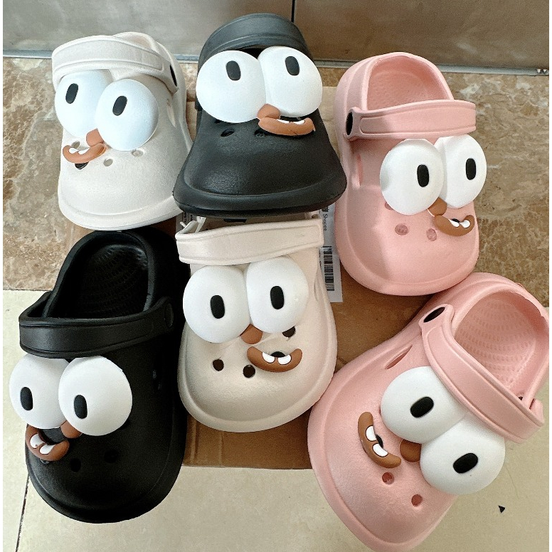 Dép cho bé sục cross MĂT TO 3 màu thời trang cho bé siêu cute_TĂNG 1 SIZE(MÃ 909*68)