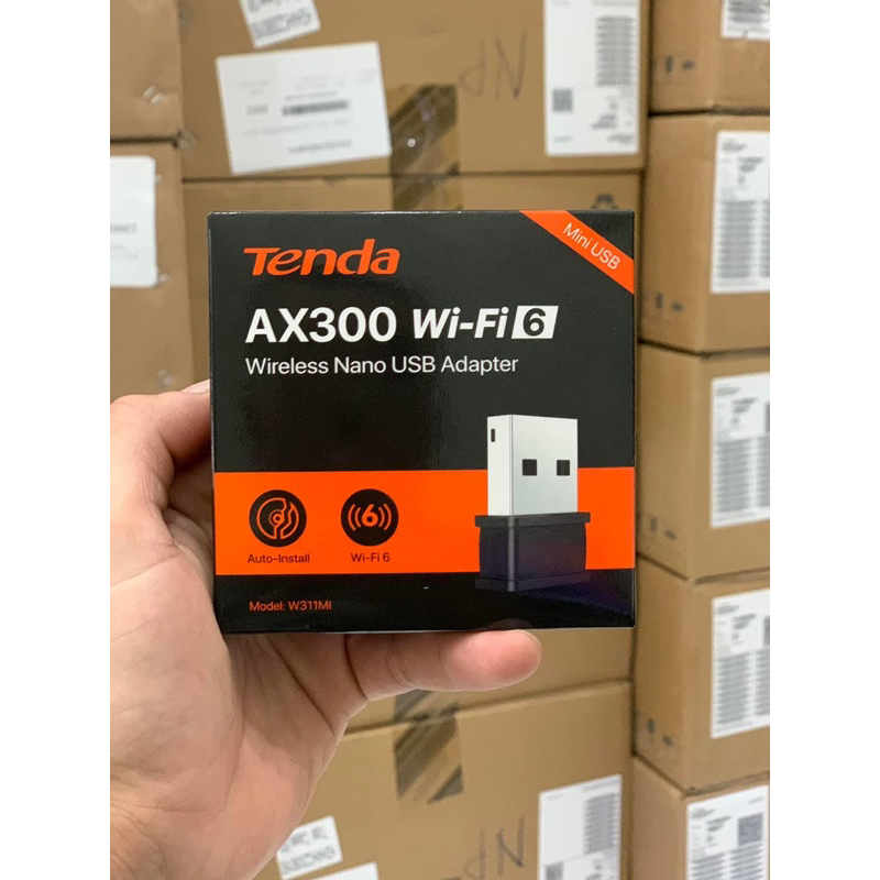 Bộ thu wifi (usb thu wifi) cho laptop/PC TENDA kết  nối Wifi-6 W311MI AX300Mbps hàng chính hãng