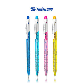 Combo 5/10/20 Bút bi Thiên Long TP-06 ngòi 0.5mm mực xanh/đen dạng bấm cò, có vân cầm tay giúp giảm trơn trượt khi viết