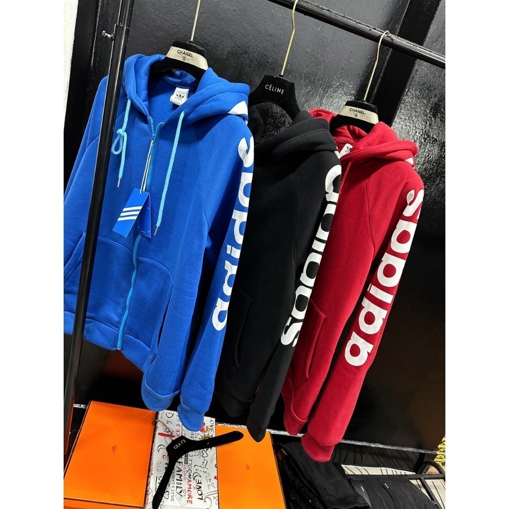 Áo Khoác Hoodie khóa adi.das Họa Tiết INn Chữ Sắc Nét , Áo Hoodie khóa Chất Liệu Vải Nỉ Siêu Hot 2023