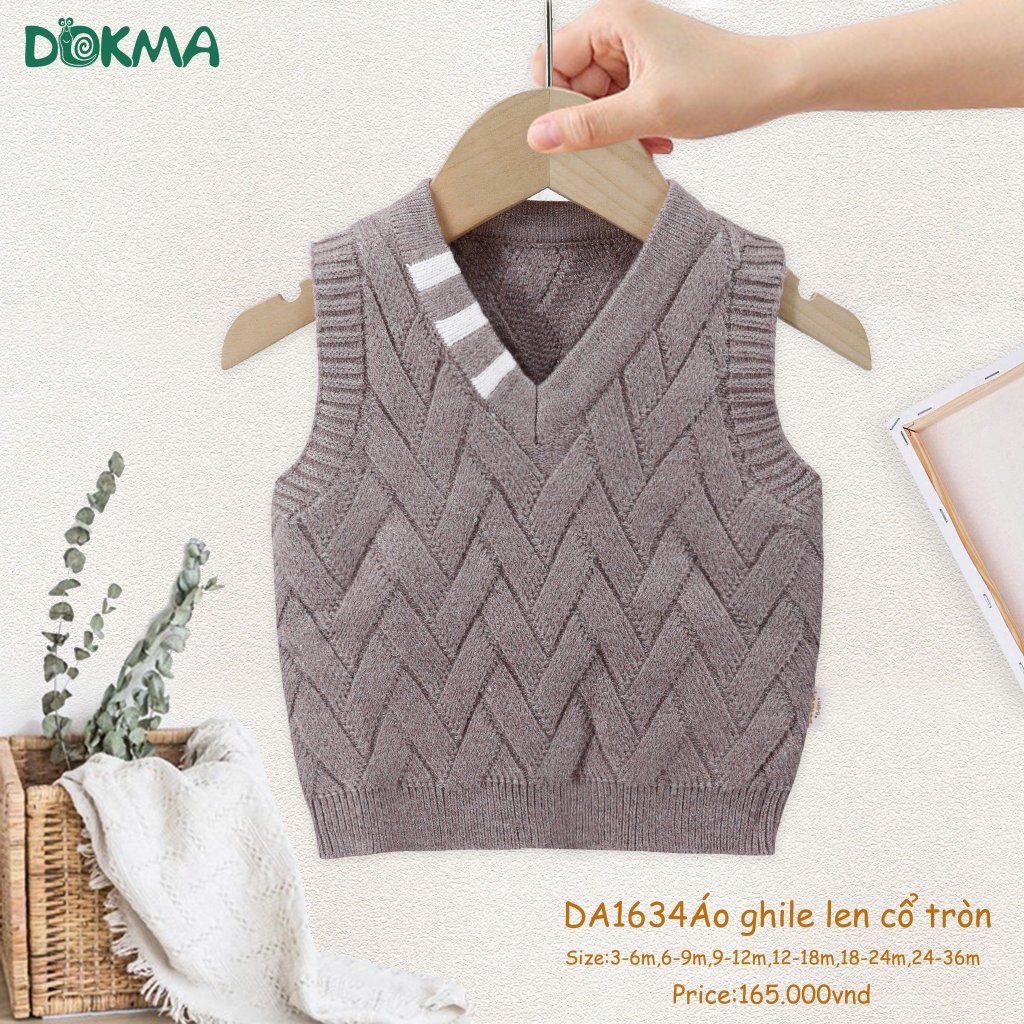 Áo gile len Dokma DA1634 cho bé từ 6 tháng- 24 tháng