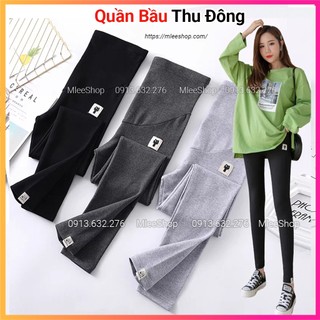 Quần bầu thu đông lót lông lọai siêu dày cực ấm áp, quần áo bầu mùa đông, đồ bầu mlee