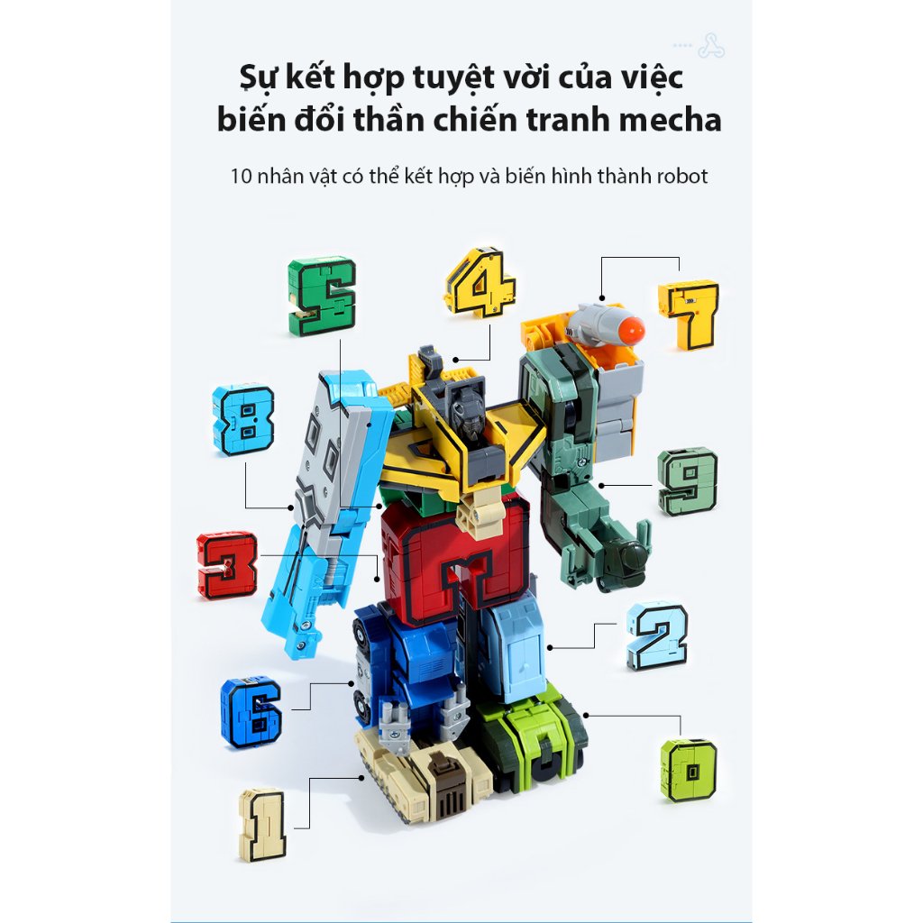 Robot biến hình số 0-9 đồ chơi lắp ráp