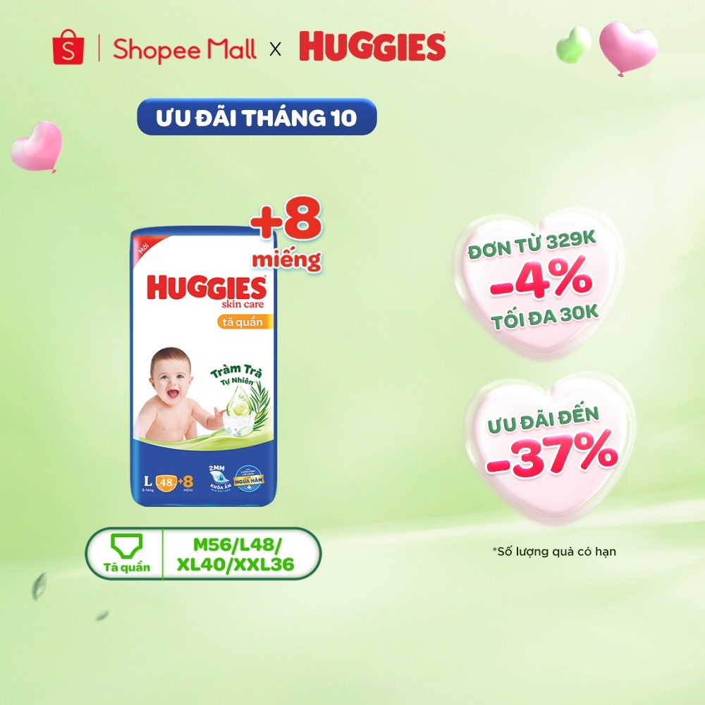 Tã/bỉm quần HUGGIES SKINCARE gói SUPER JUMBO M76+8/L68/XL60/XXL54