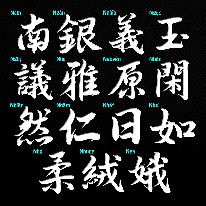 Tem Tên Chữ N Hoa Thư Pháp Decal PVC Chất Liệu Siêu Dày Chống Thấm Nước
