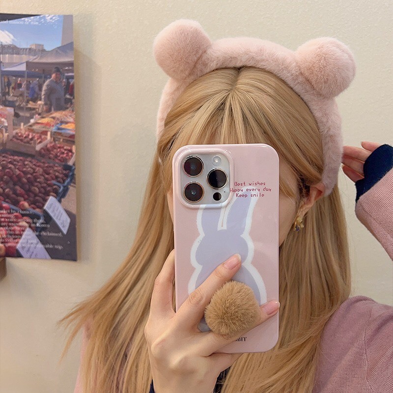 Băng đô cài tóc tai gấu lông xù mịn dễ thương