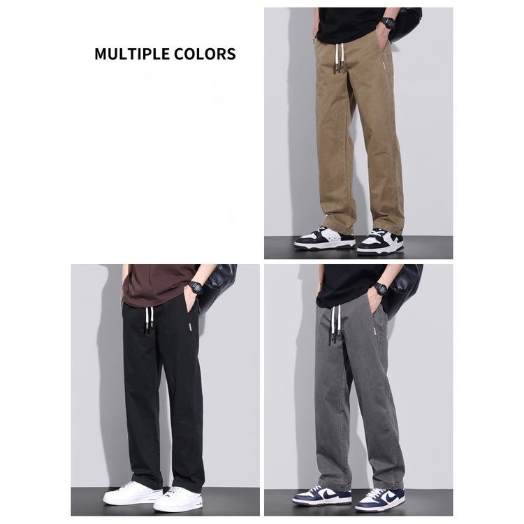 Quần Kaki Dài Ống Rộng Phong Cách retro Cho Nam
