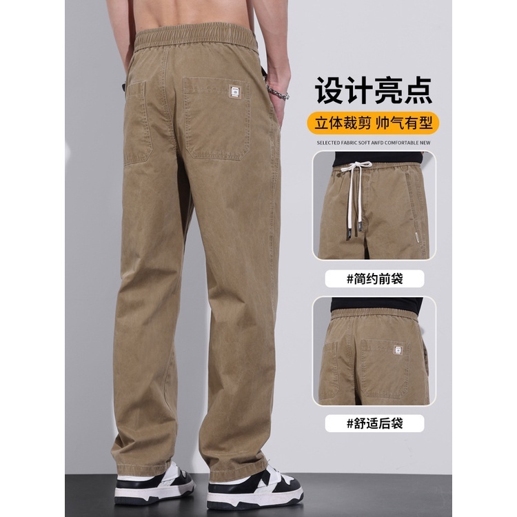 Quần Kaki Dài Ống Rộng Phong Cách retro Cho Nam