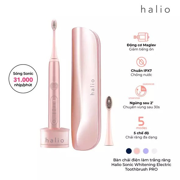 Combo Mẹ và Bé - Bàn Chải Điện Chữ U Cho Bé Pink và Bàn chải điện Halio