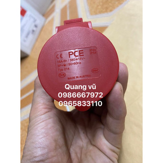 Ổ cắm + phích cắm công nghiệp PCE di động 16A 3 pha 4 chân made in Austria