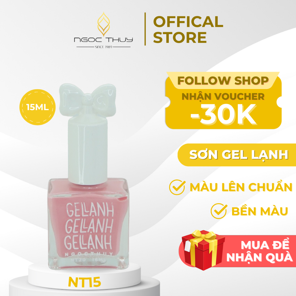 Sơn Móng Tay Gel Lạnh Không Hơ Máy Ngọc Thuỷ Nail 15ml - Mã NT20 - Màu (1-50)