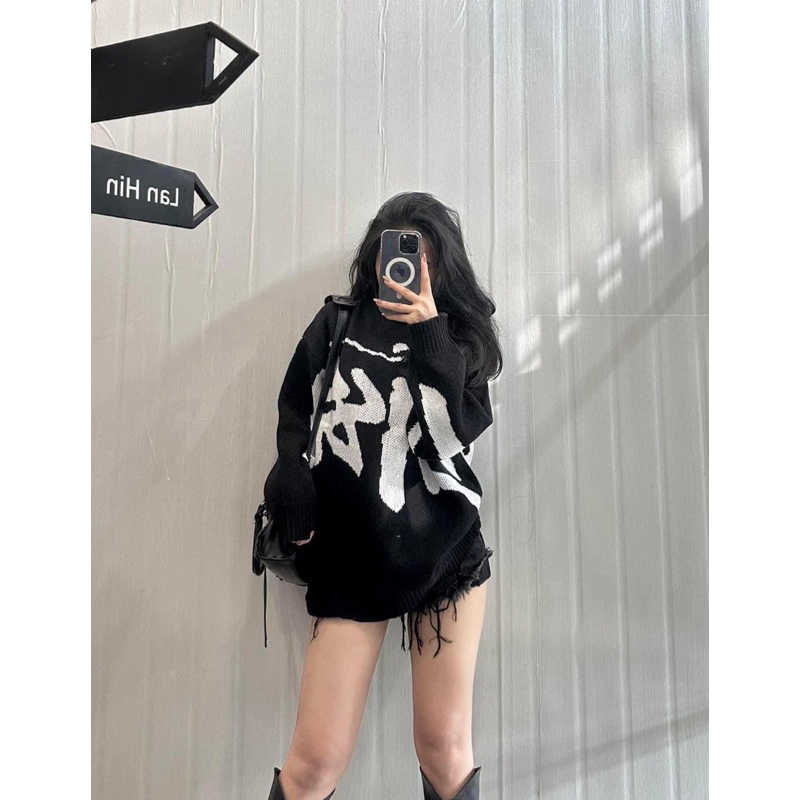 ÁO LEN CHỮ SWEATER QC IN 2 MẶT