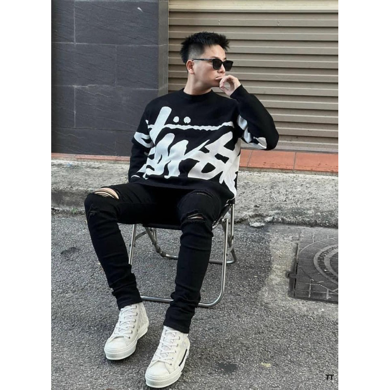 ÁO LEN CHỮ SWEATER QC IN 2 MẶT