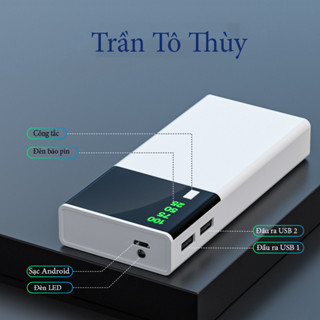 [spd] SẠC DỰ PHÒNG CAO CẤP MÀN HÌNH GƯƠNG - 2 CỔNG SẠC NHANH + ĐÈN LED SIÊU SÁNG - trantothuy1vsg2