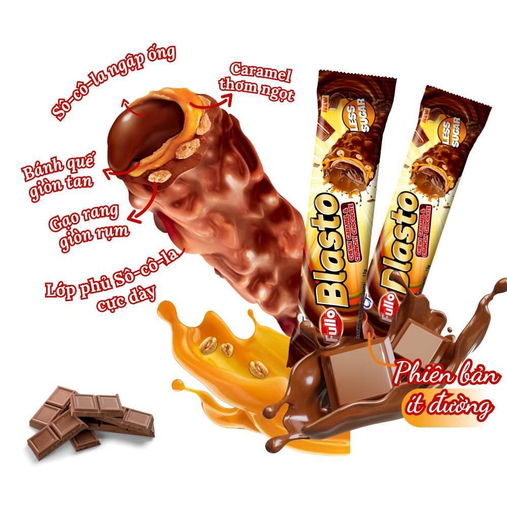 Bánh Xốp Sôcôla Fullo Blasto Less Sugar