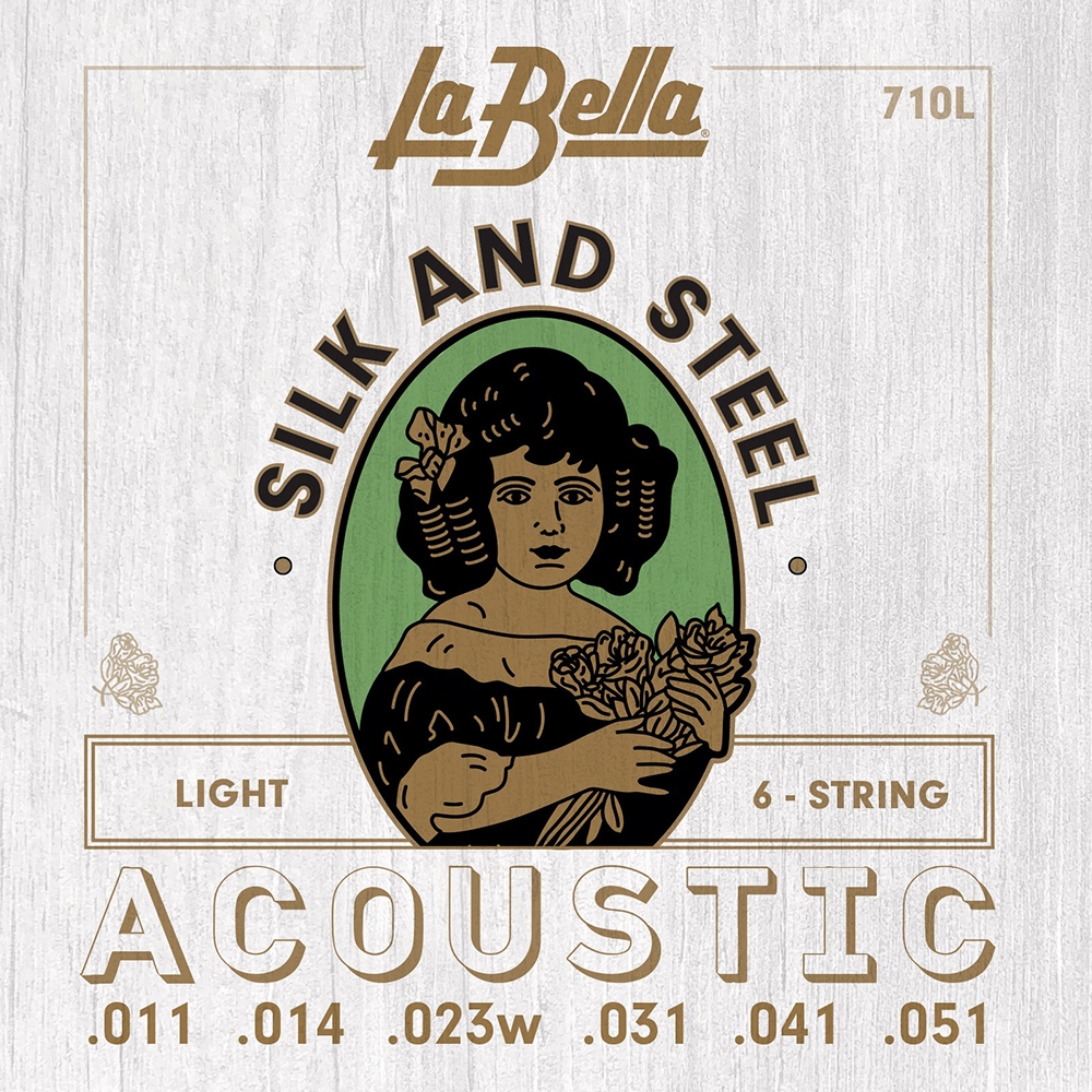 Dây sắt đàn Guitar Acoustic Labella 710L Silk And Steel, Light, 11-51, chính hãng USA (Mỹ)