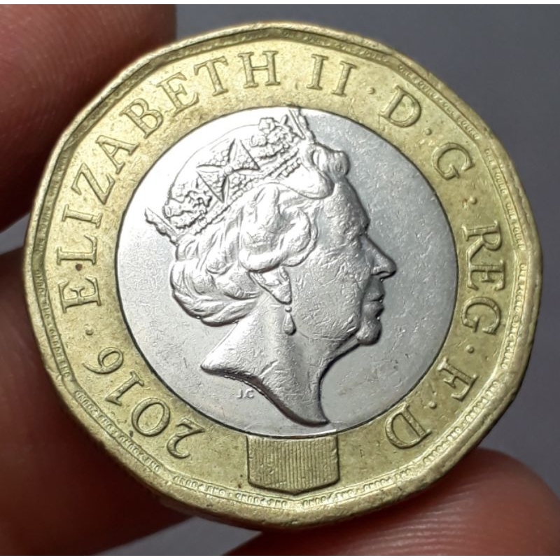 Đồng xu sưu tầm one pound Anh dày đẹp