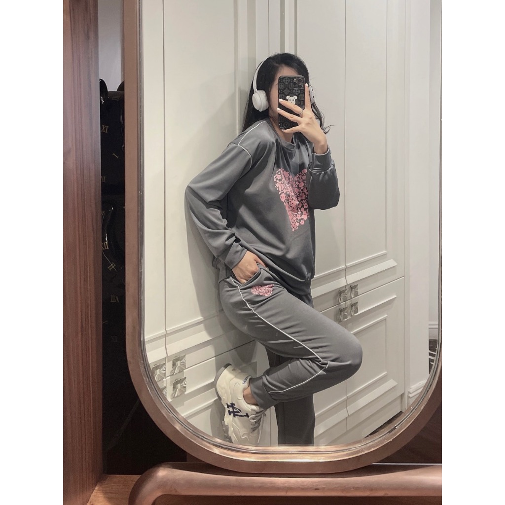 MÃ 506 BỘ THỂ THAO UMI HÌNH TIM CHO NỮ,BỘ THỂ THAO THU ĐÔNG NỮ