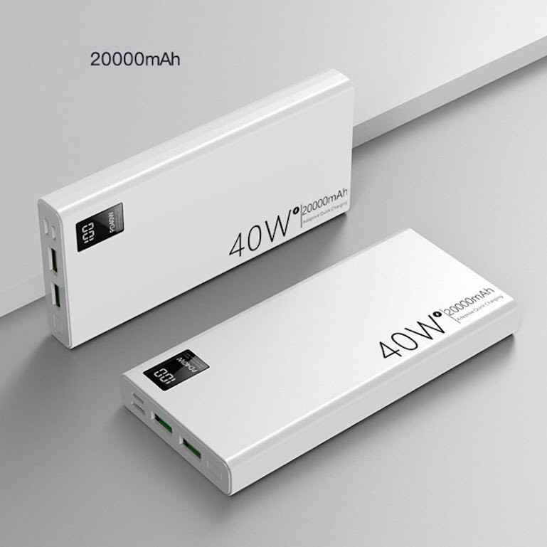 Pin Sạc Dự Phòng Không Dây 20000 MAH Sạc Nhanh 40W Màn Hình LED Hiển Thị Pin