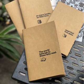  ruột sổ bìa kraft nhật font typo reading book, ruột kẻ ngang, dot grid, ô vuông, ruột sổ refill sổ tay bìa da