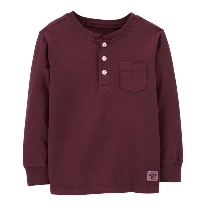 Áo thu đông cotton bé trai Osh.kosh 4 màu cúc cổ