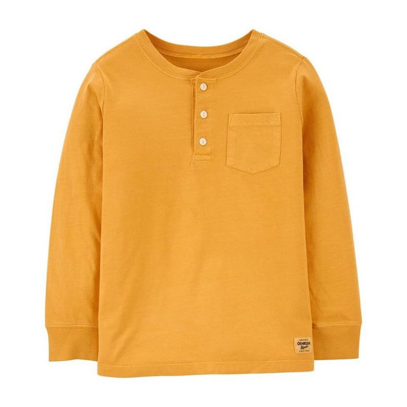Áo thu đông cotton bé trai Osh.kosh 4 màu cúc cổ