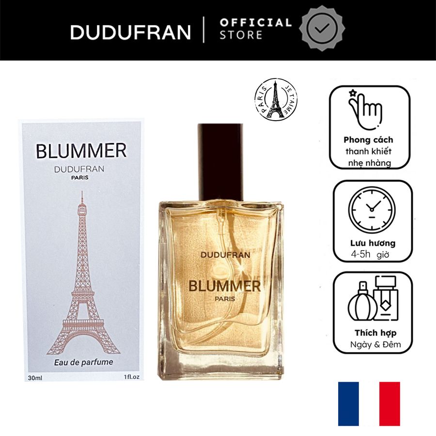 Xịt thơm quần áo, body mist hương nước hoa pháp, nước hoa nữ BLUMMER, dịu nhẹ, thơm lâu DUDUFRAN