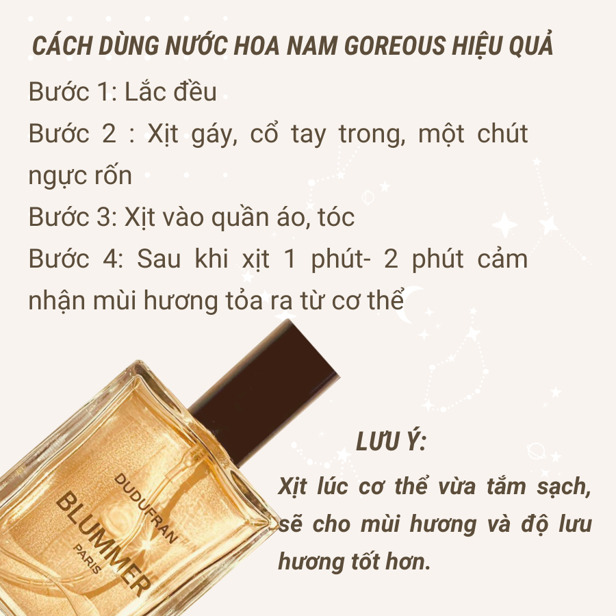 Xịt thơm quần áo, body mist hương nước hoa pháp, nước hoa nữ BLUMMER, dịu nhẹ, thơm lâu DUDUFRAN