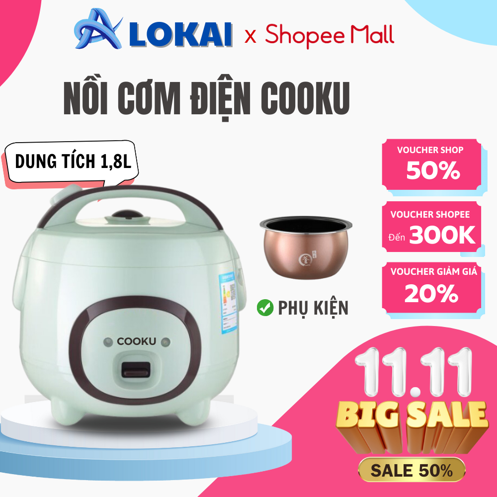 Nồi cơm điện Cuckoo, nồi cơm điện mini ALOKA dung tích 1,2L đến 1.8L  phù hợp cho 1-3 người ăn, công suất 700W siêu tiện