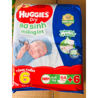  Miếng dán Huggies newborn 1 hương tràm tự nhiên 64+ 6 miếng tặng 