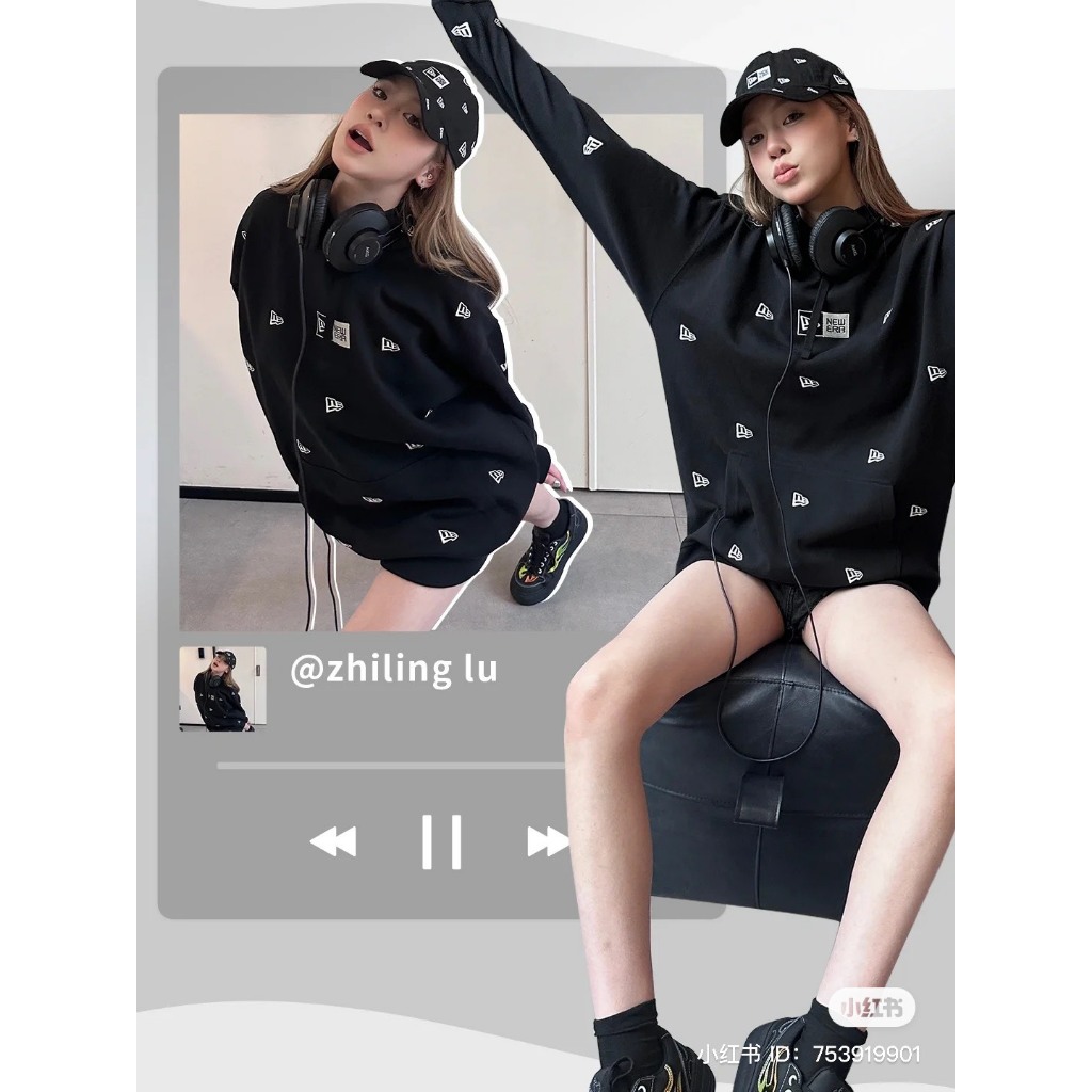 Áo Hoodie New Era Nhiều Logo Ne - Black - Code: 13560523